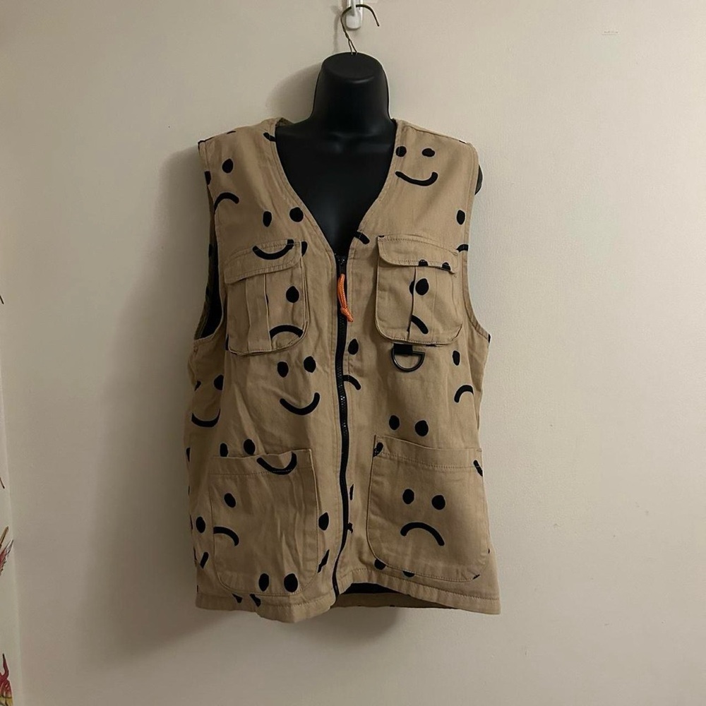 Lazy oaf happy sad cargo vest new